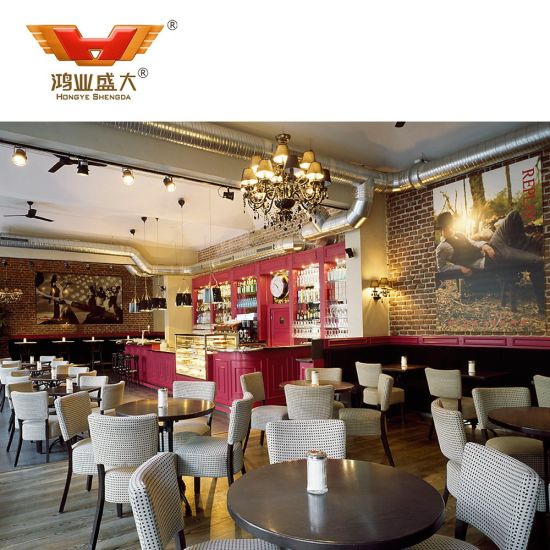 Wholesale Solid Wood Restaurant Table Chair Cafe Furniture Set
