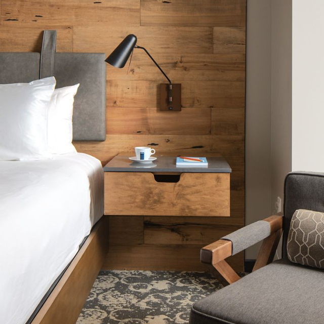 Pre&ccedil;o de f&aacute;brica Mobili&aacute;rio fixo de alta qualidade Hotel Night Stand de madeira