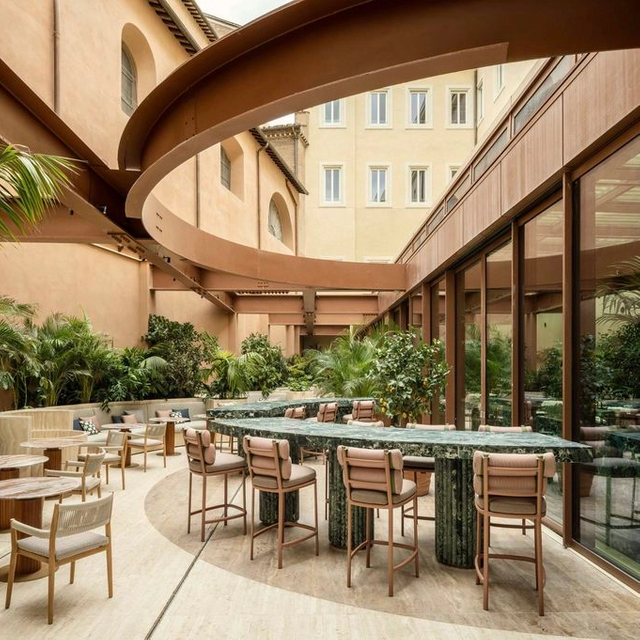 Garnitura pohištva za dvorišče, vrt, pleteno pleteno sekcijsko sedežno garnituro, zunanje pohištvo za hotele za prosti čas