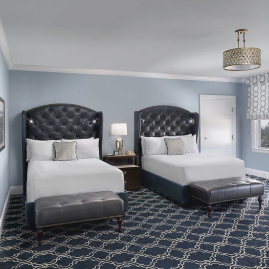 Luxury Royal Dark Color Solid Wood Single Bed or Double Bed Wholesale Hotel Custom Bed Room Furniture Bedroom Set