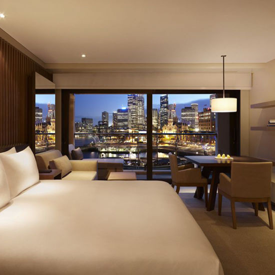 Luxury Hotel Designed Business King Size Room Custom High End Hotel Wooden Furnitures Bedroom Set