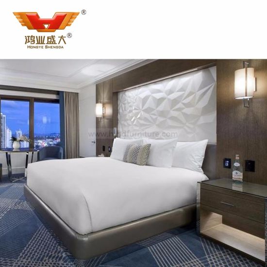 Hot Selling Furniture Hotel Bedroom Leather Bed