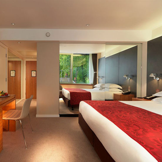 Customized Standard Room Solid Oak Wood Bedroom Hotel Furniture