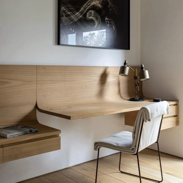 Meja Tulis Hotel Kayu Modern dengan Laci